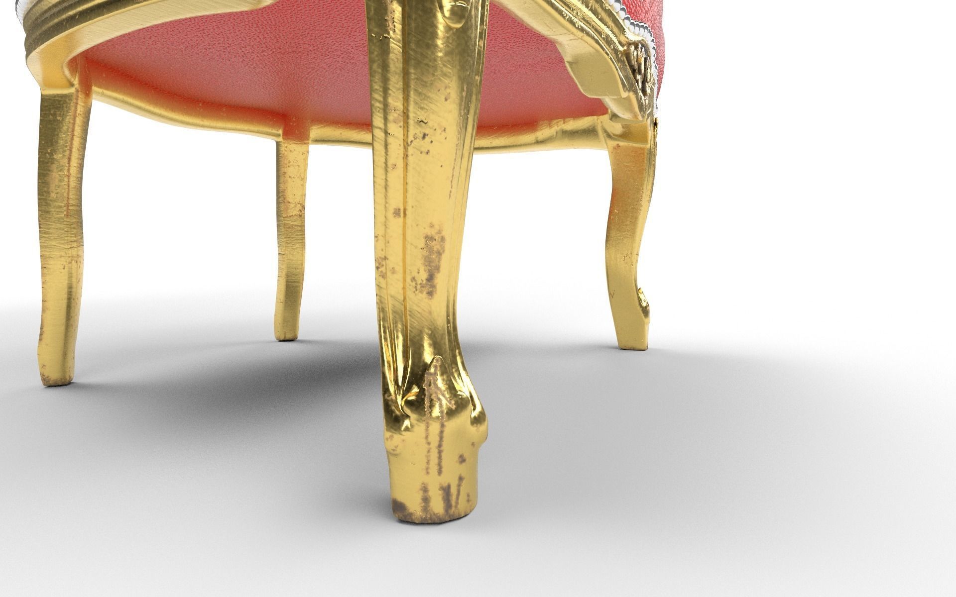 Antique Chair Low-poly 3D model_7