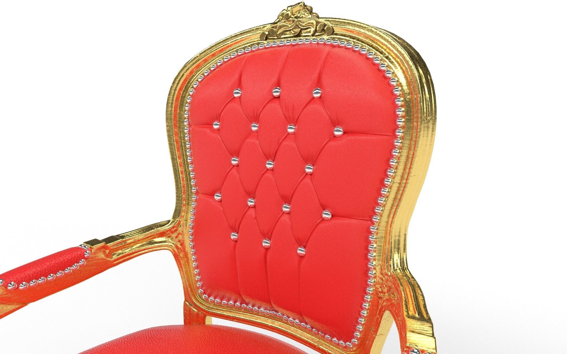 Antique Chair Low-poly 3D model_8