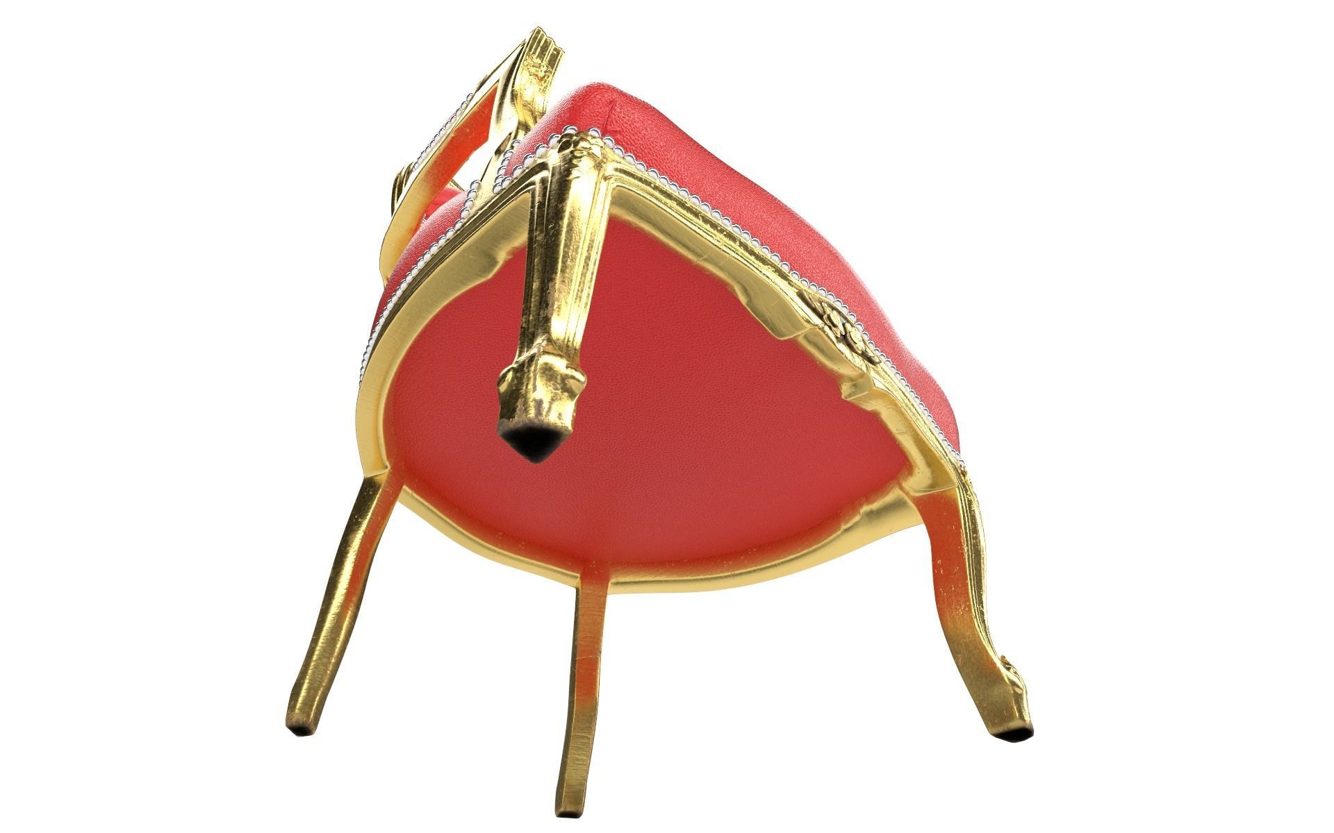 Antique Chair Low-poly 3D model_2