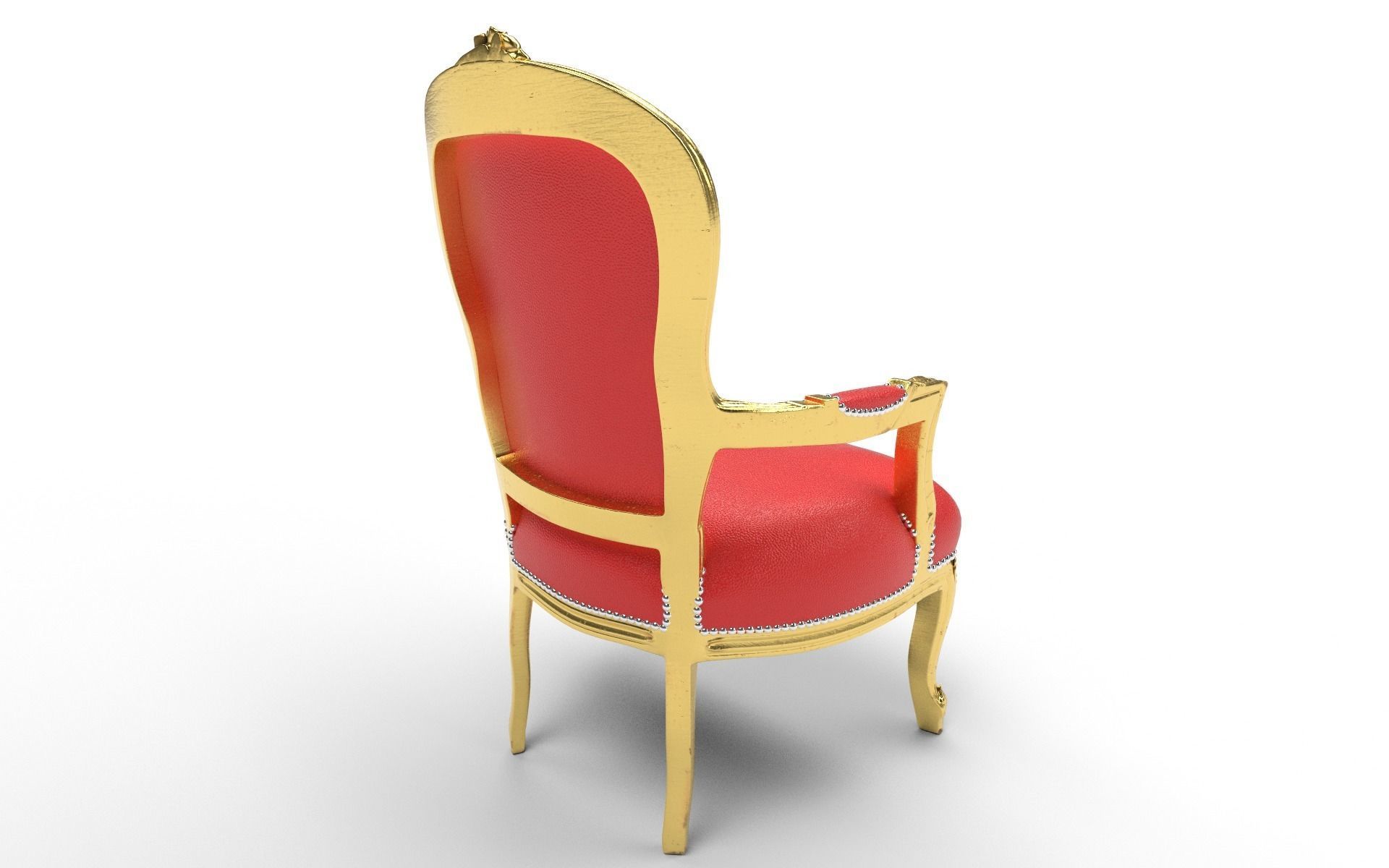 Antique Chair Low-poly 3D model_17