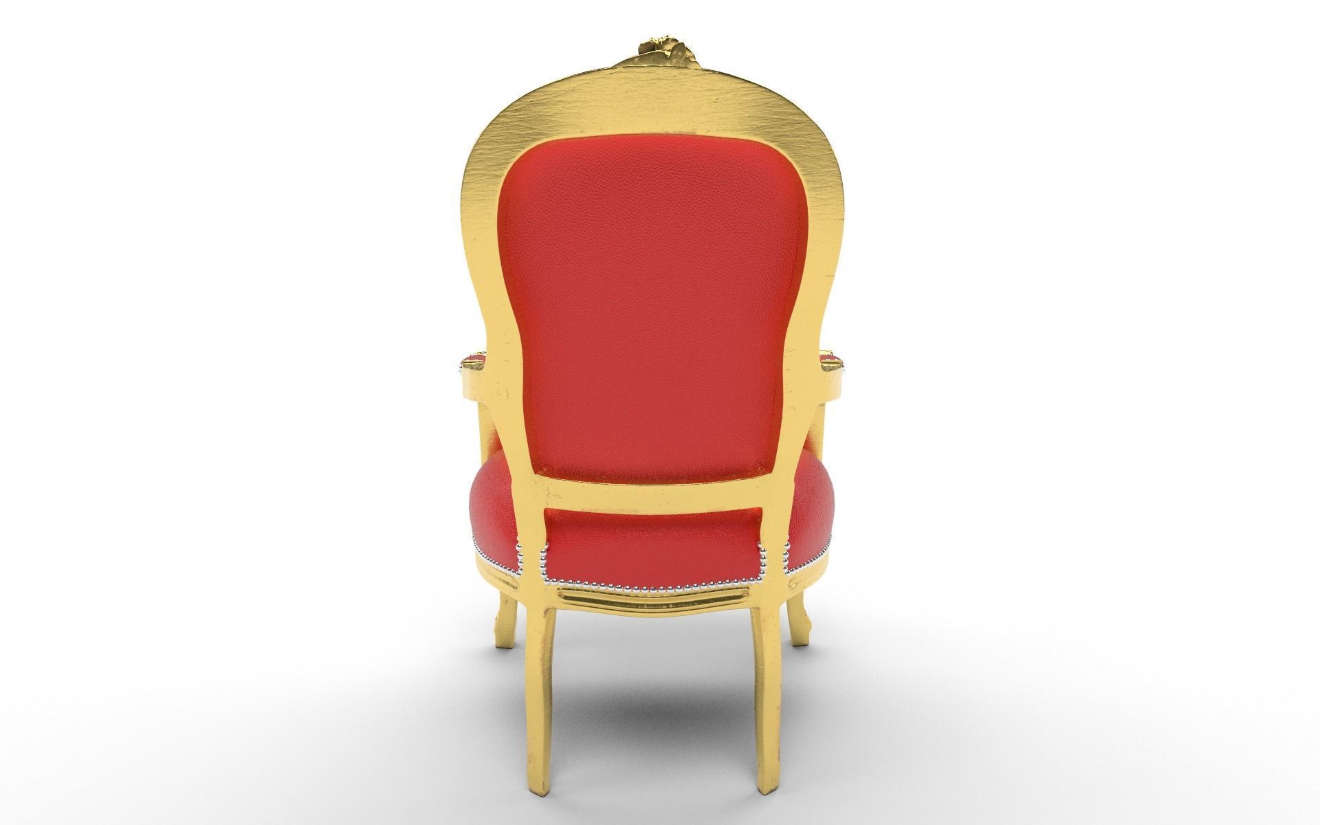 Antique Chair Low-poly 3D model_16
