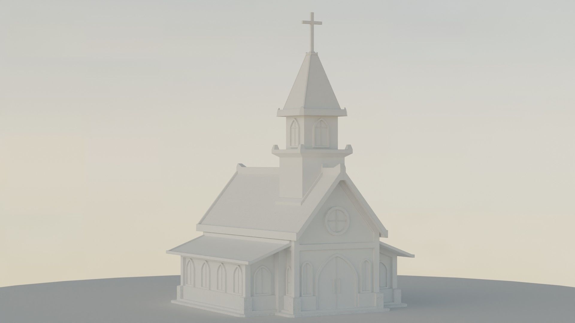 Church Lowpoly Low-poly 3D model_4