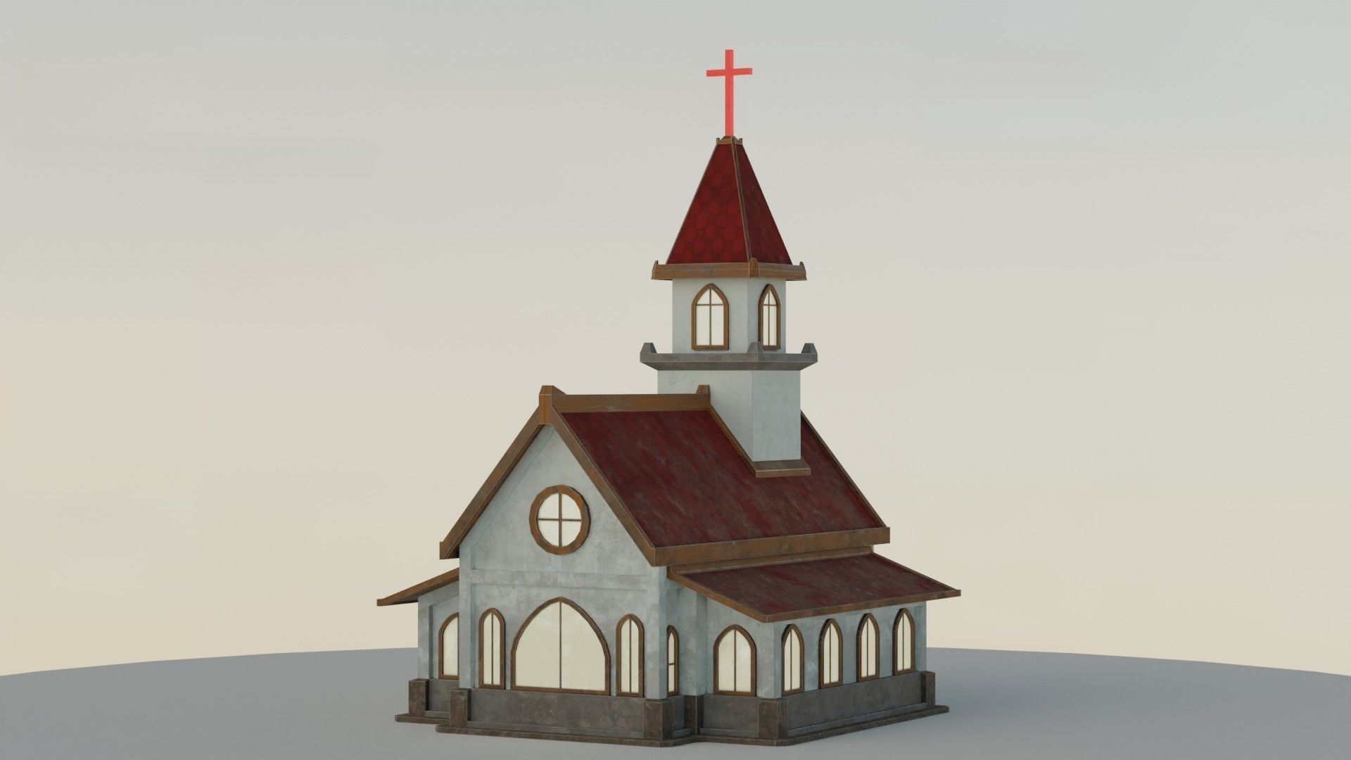 Church Lowpoly Low-poly 3D model_3