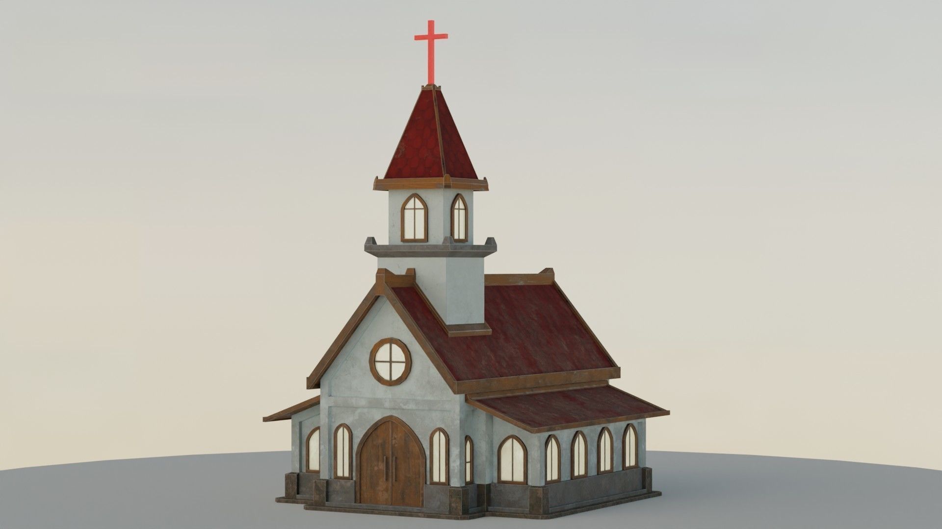 Church Lowpoly Low-poly 3D model_2
