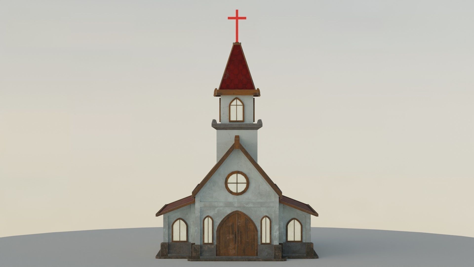 Church Lowpoly Low-poly 3D model_1