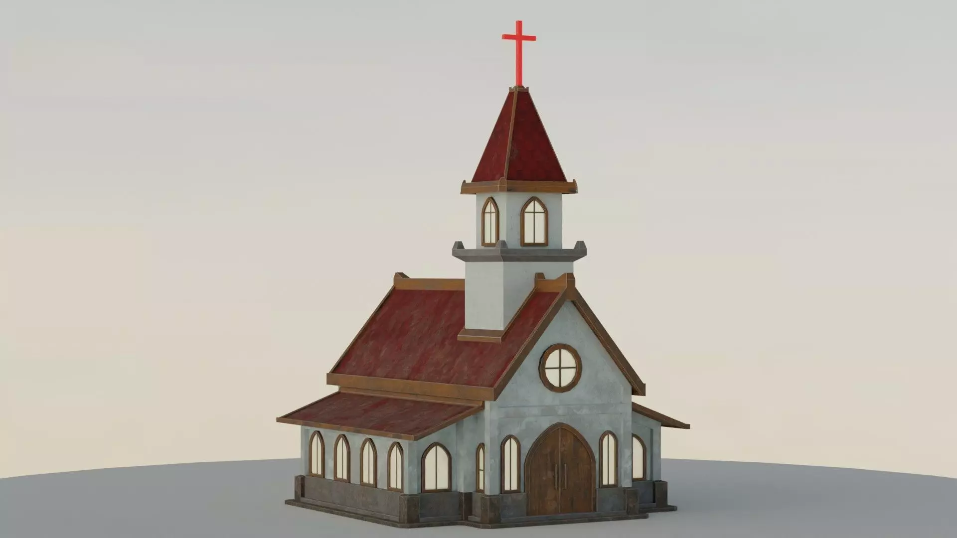 Church Lowpoly Low-poly 3D model_0