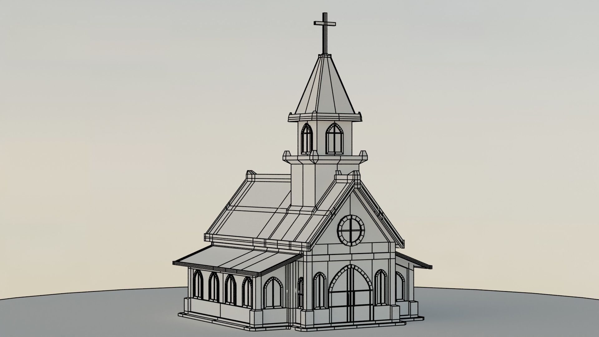 Church Lowpoly Low-poly 3D model_5