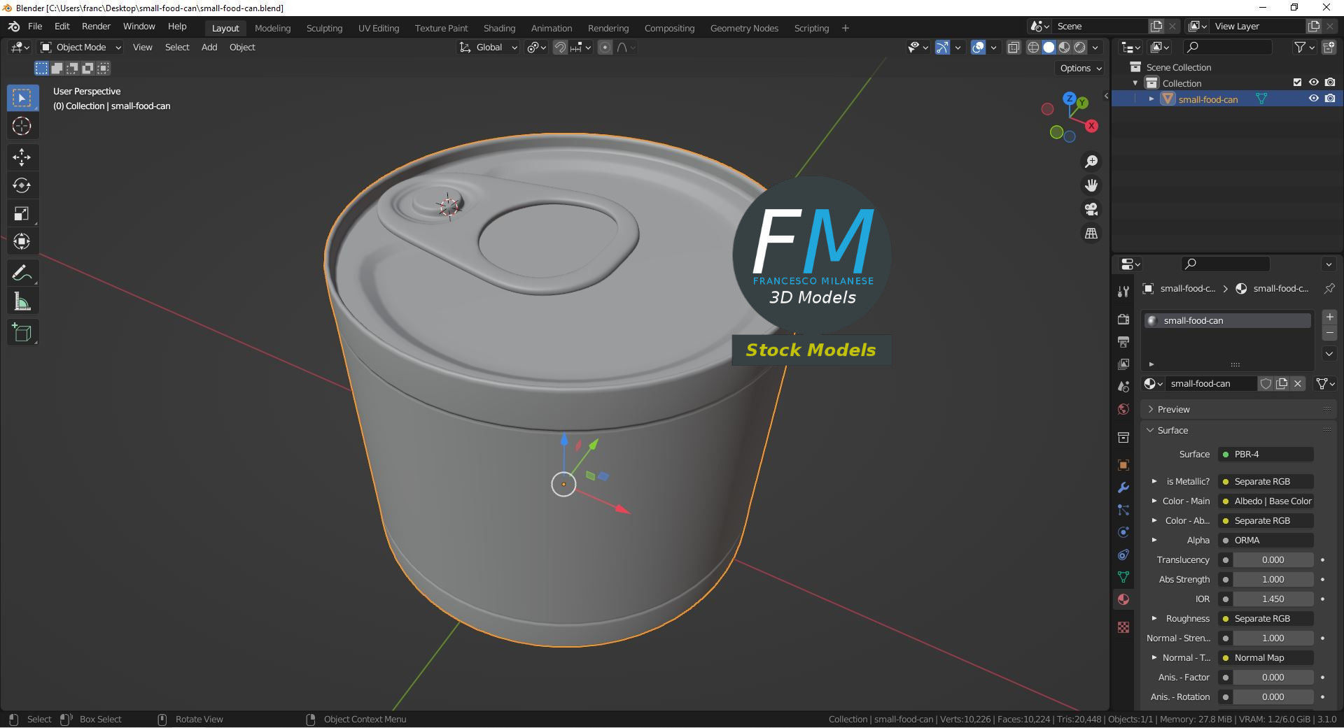 Small food can 3D model_9