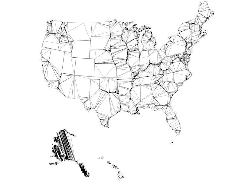 USA States Low-poly 3D model_3