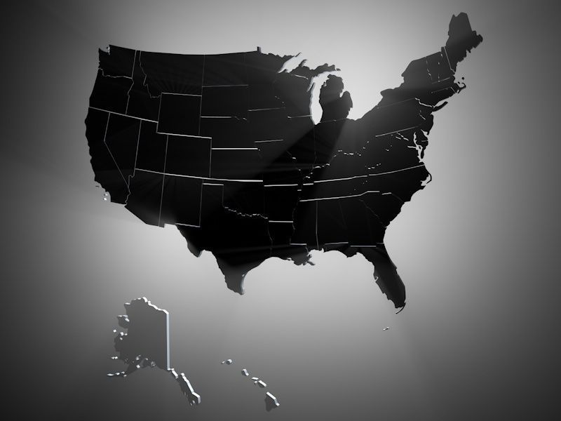 USA States Low-poly 3D model_1