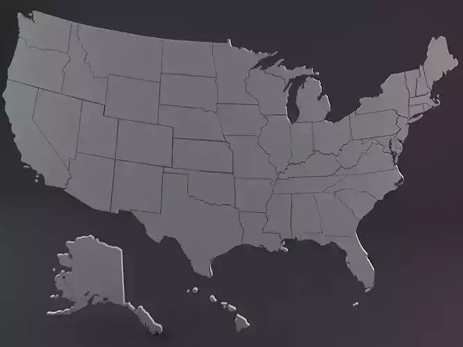 USA States Low-poly 3D model
