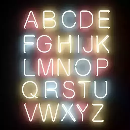 Fluorescent Tube Alphabet 2