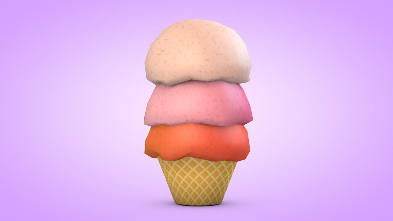 Ice Cream Set Low-poly 3D model_19