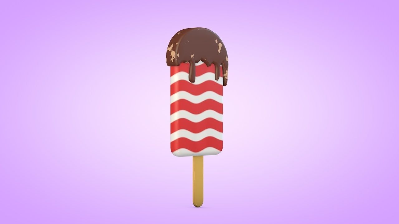 Ice Cream Set Low-poly 3D model_5