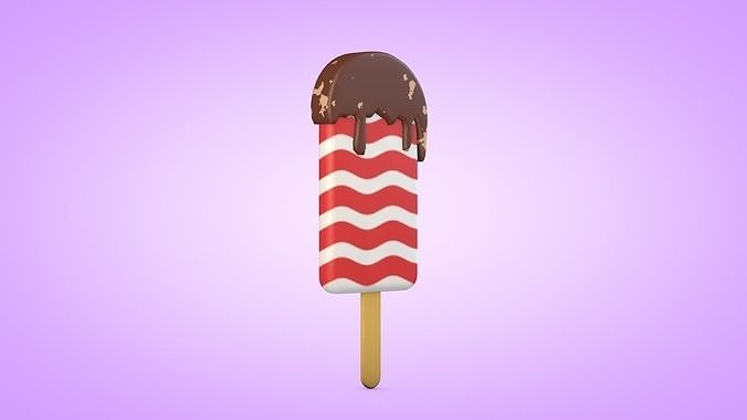 Ice Cream Set Low-poly 3D model 6