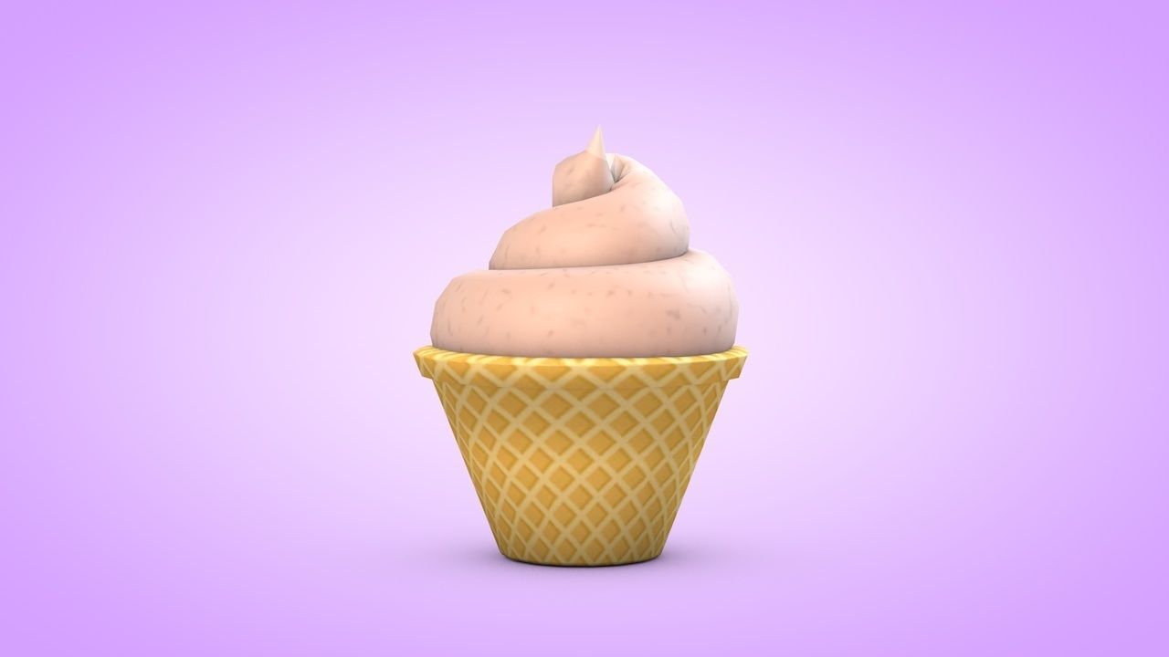 Ice Cream Set Low-poly 3D model_18