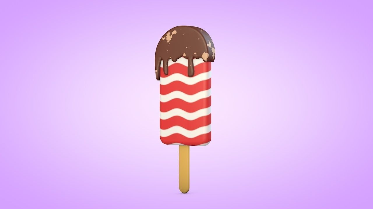 Ice Cream Set Low-poly 3D model_3