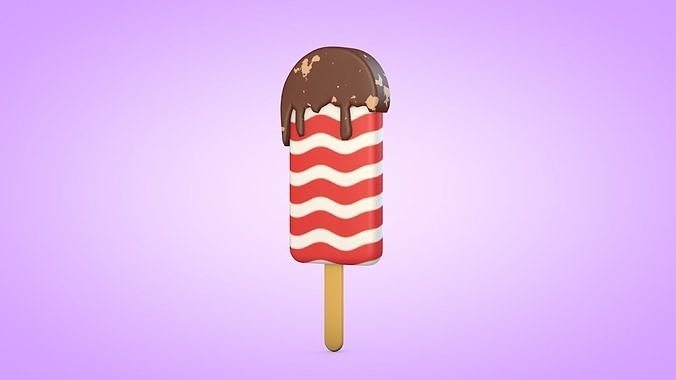 Ice Cream Set Low-poly 3D model 4