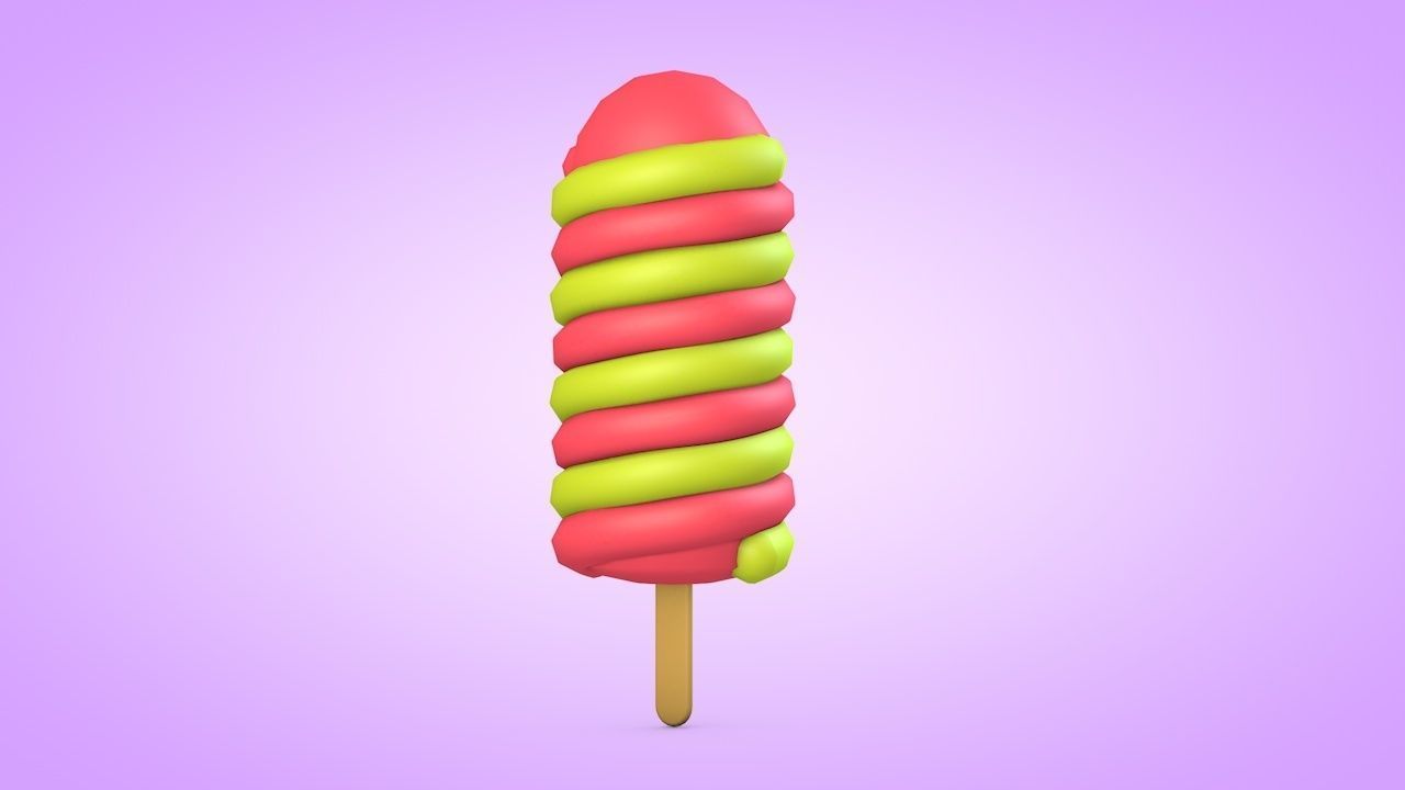Ice Cream Set Low-poly 3D model_24