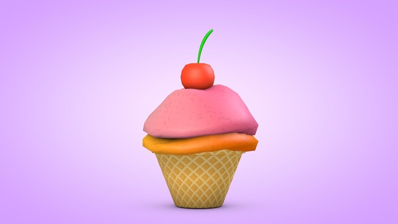 Ice Cream Set Low-poly 3D model_8
