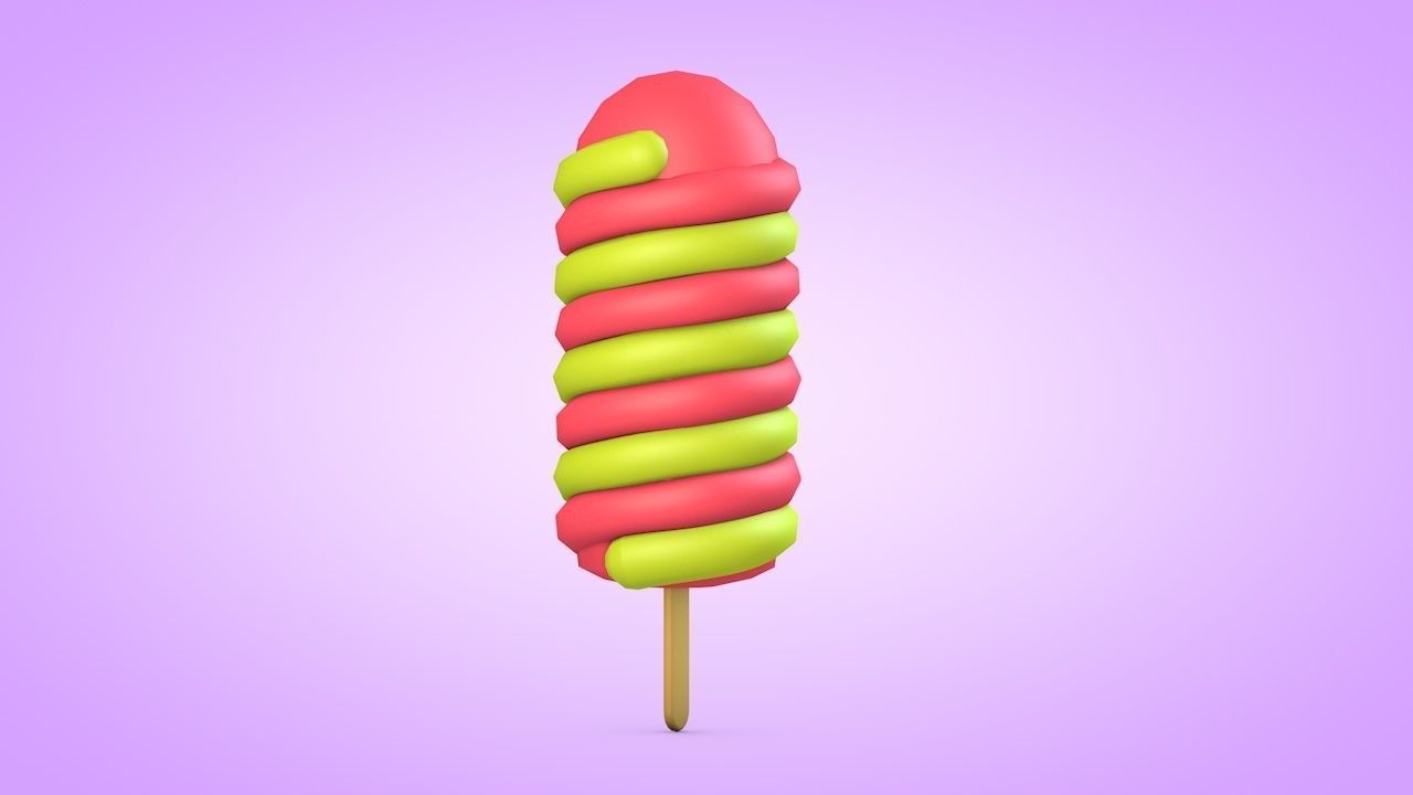 Ice Cream Set Low-poly 3D model_25