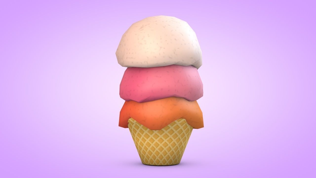 Ice Cream Set Low-poly 3D model_20