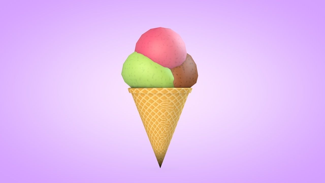 Ice Cream Set Low-poly 3D model_26