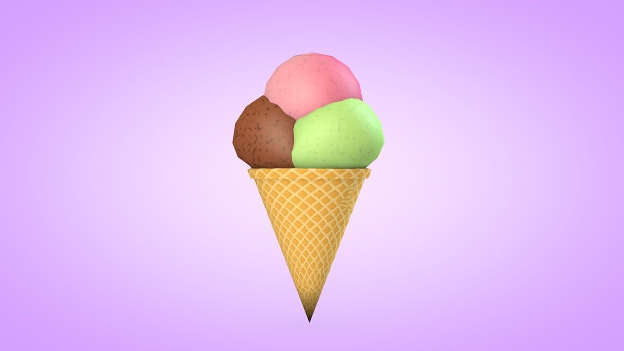 Ice Cream Set Low-poly 3D model_27