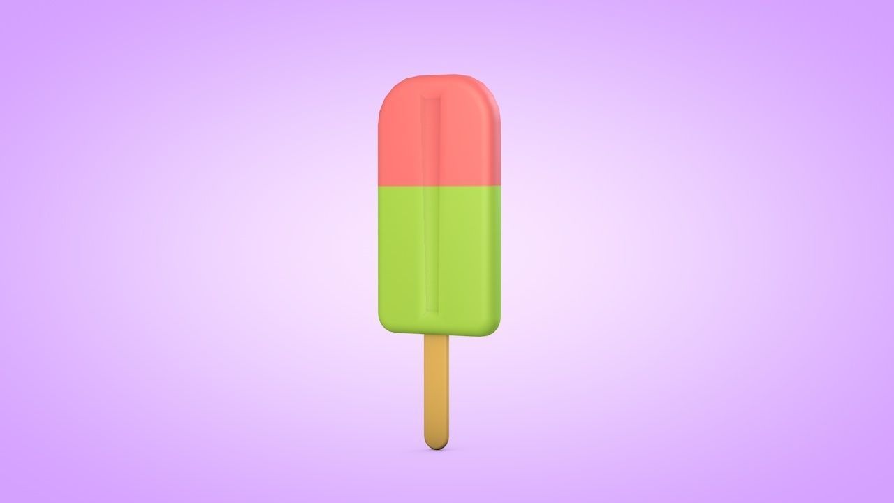 Ice Cream Set Low-poly 3D model_2