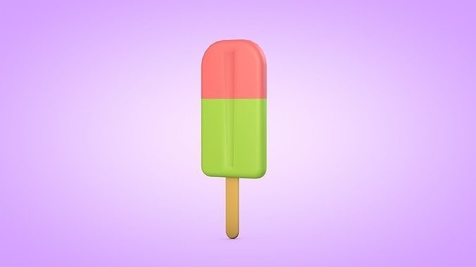 Ice Cream Set Low-poly 3D model 3