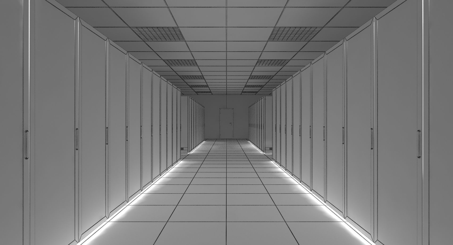 Futuristic Server Room 3D model_9