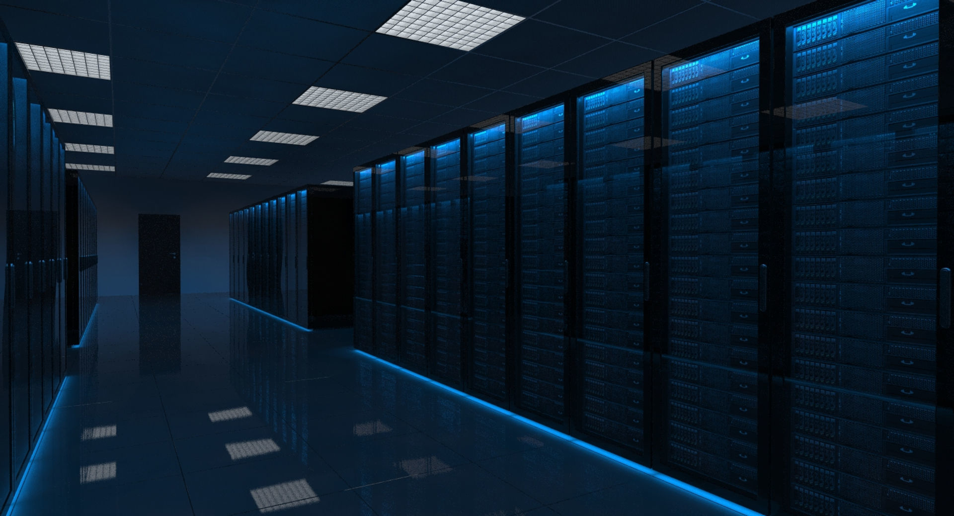 Futuristic Server Room 3D model_3