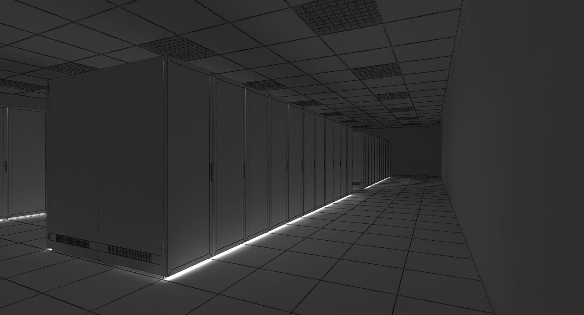 Futuristic Server Room 3D model_7
