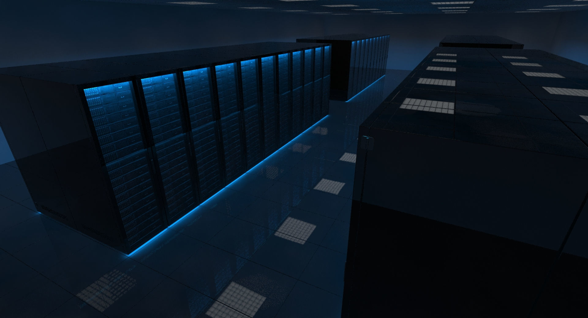 Futuristic Server Room 3D model_14