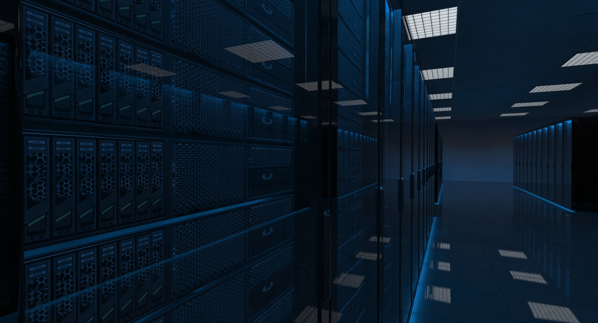 Futuristic Server Room 3D model_4