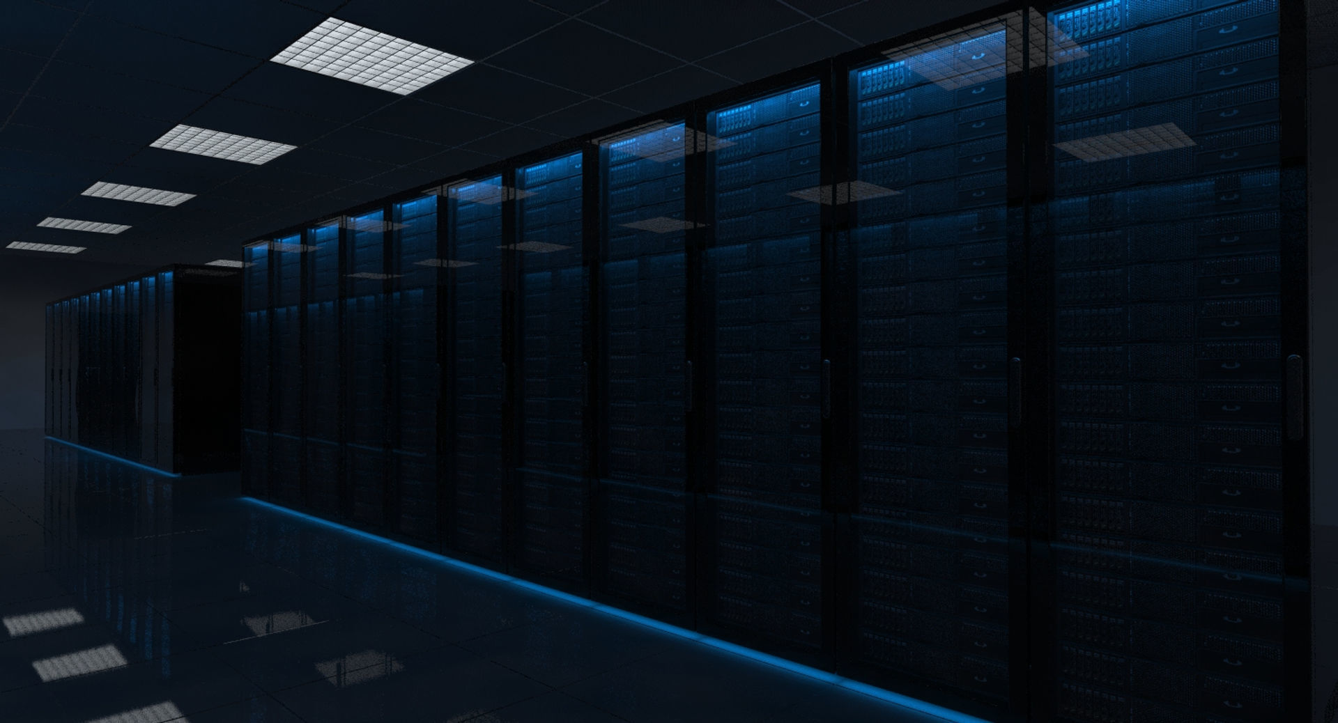 Futuristic Server Room 3D model_10