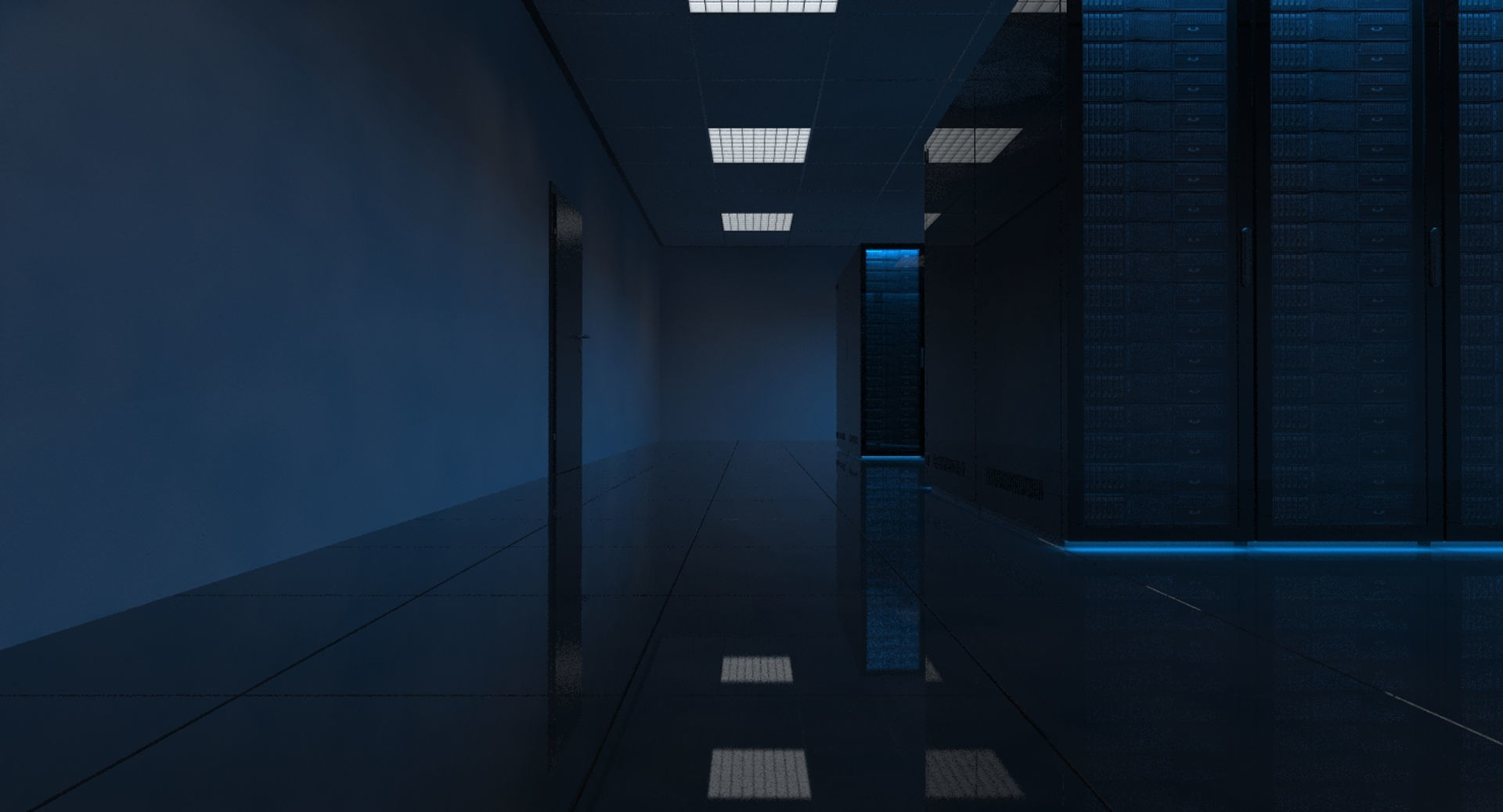 Futuristic Server Room 3D model_11