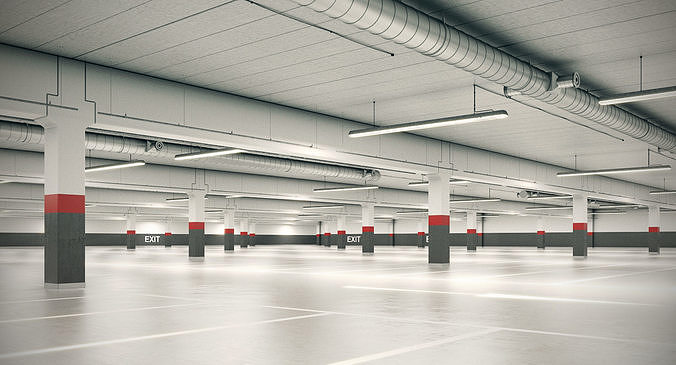 Underground Parking Garage 1 3D model