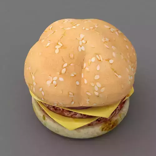 Burger 3d model hamburger with cheese