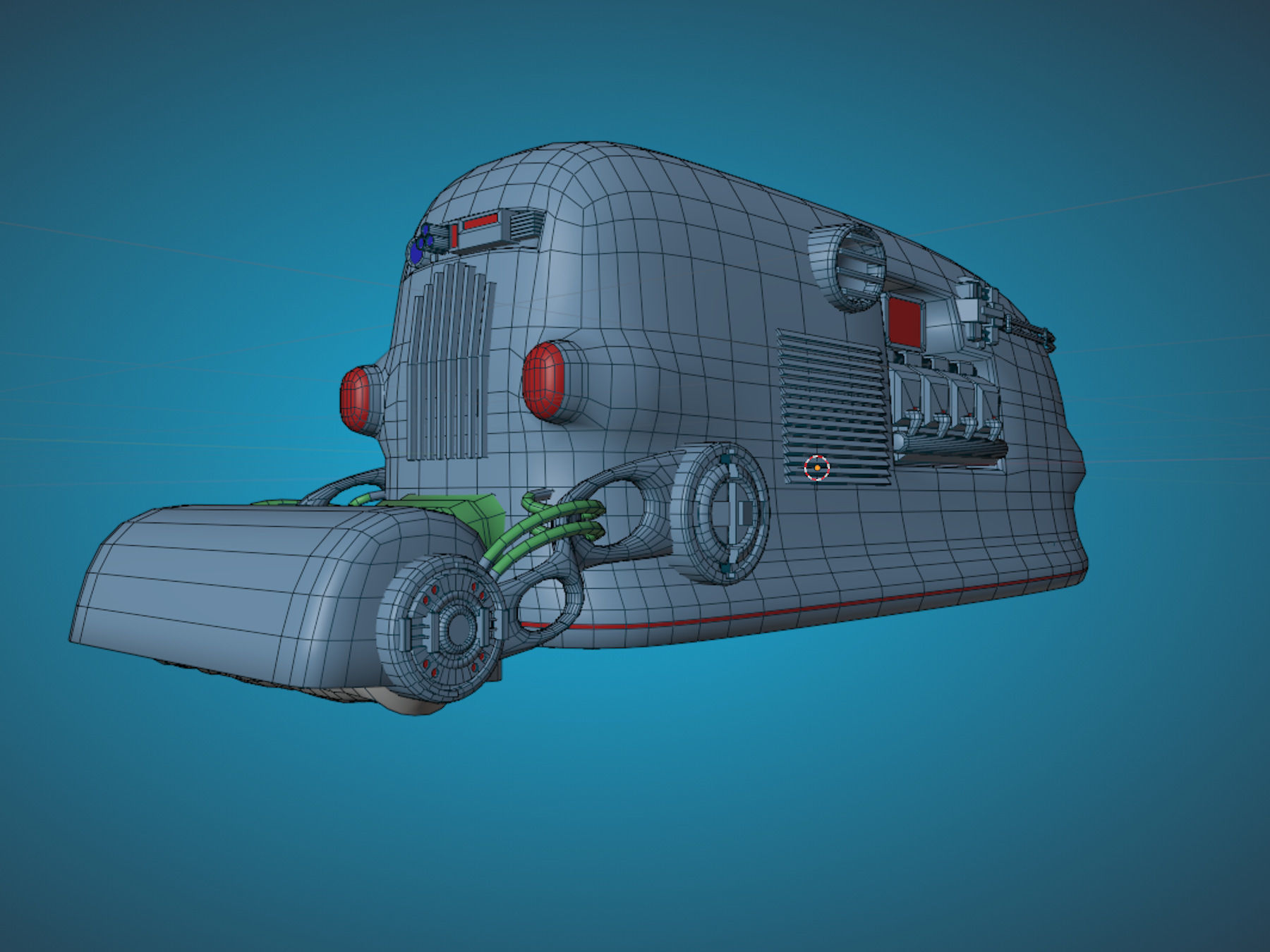 Sci Fi Street Sweeper Robot Low-poly 3D model_11