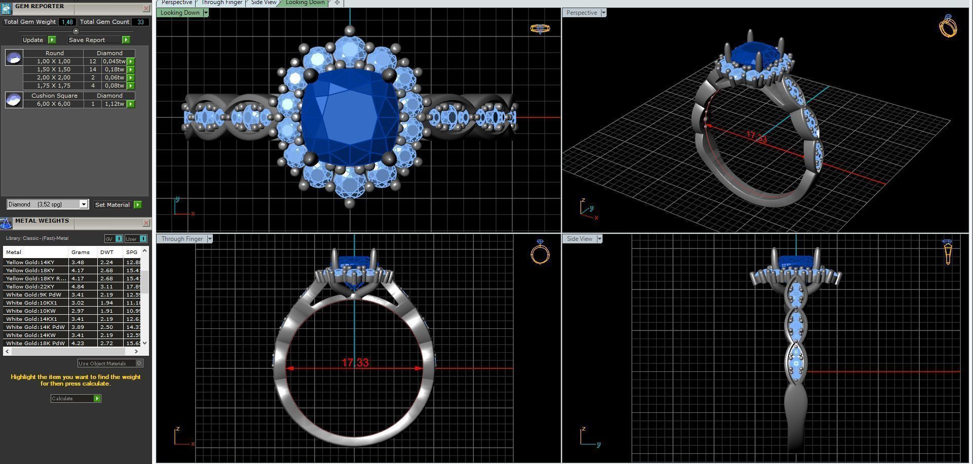 diamonds rings with Halo Round 3D print model_6