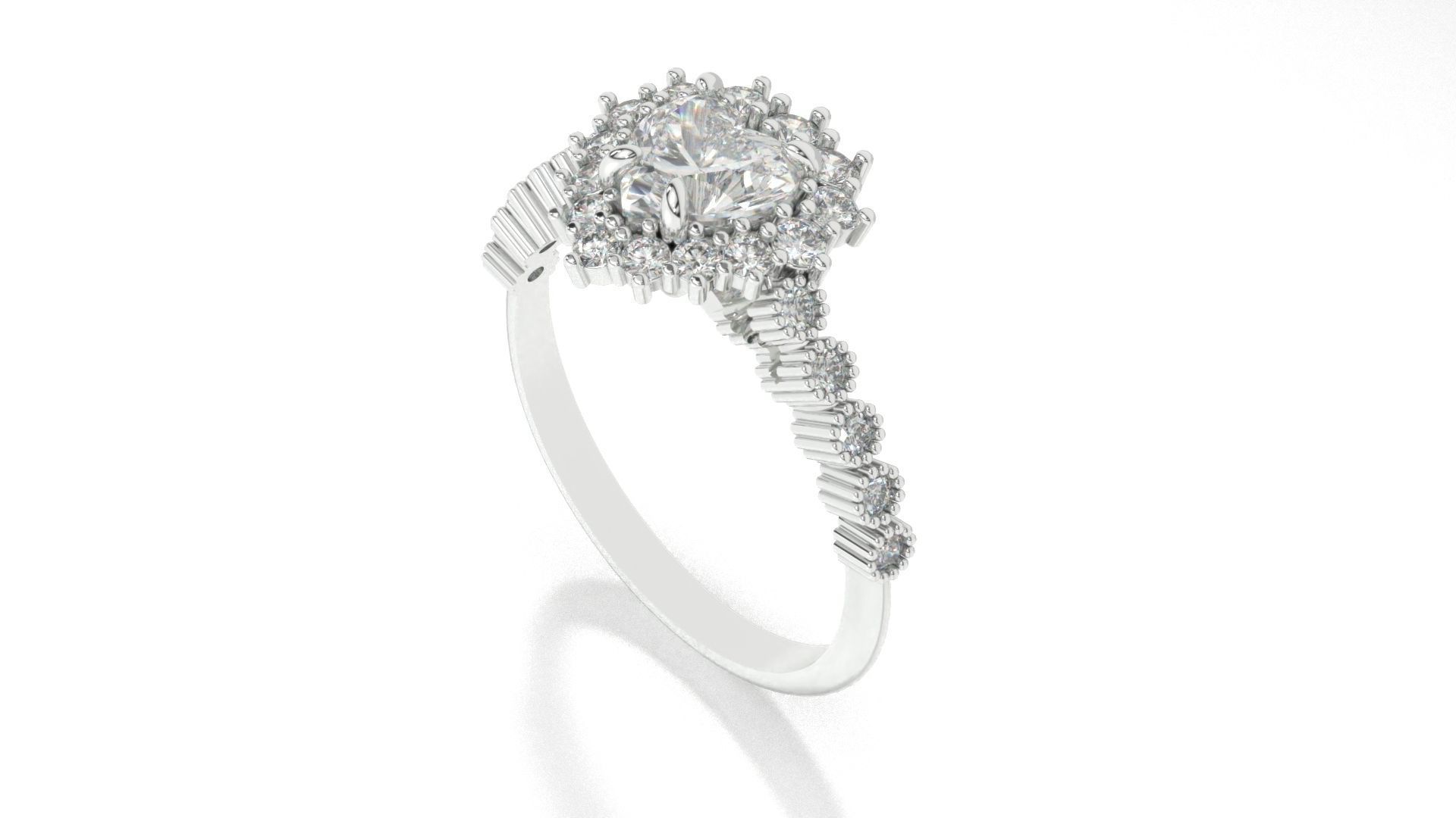 diamonds rings with Halo Round 3D print model_97