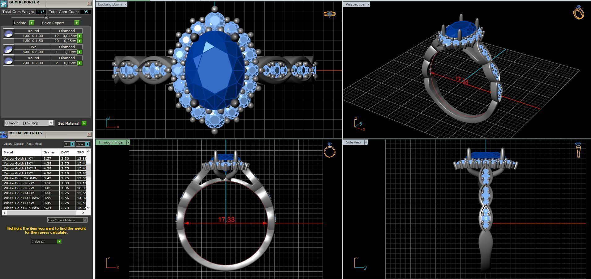 diamonds rings with Halo Round 3D print model_16