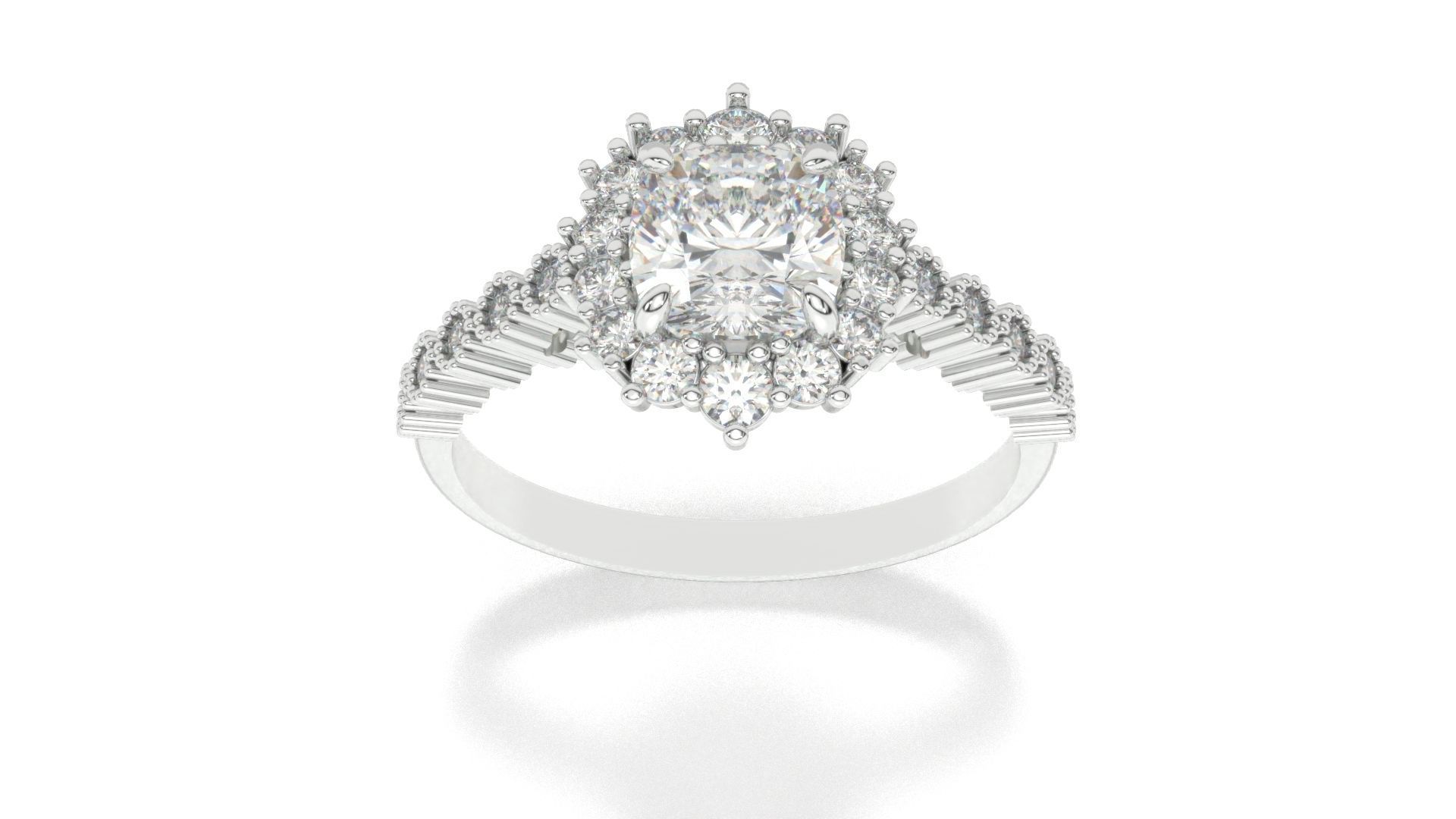 diamonds rings with Halo Round 3D print model_94