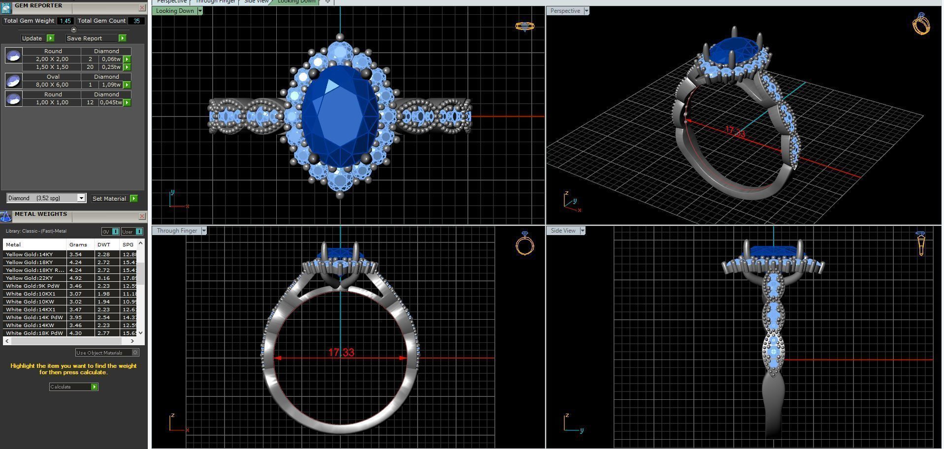 diamonds rings with Halo Round 3D print model_46
