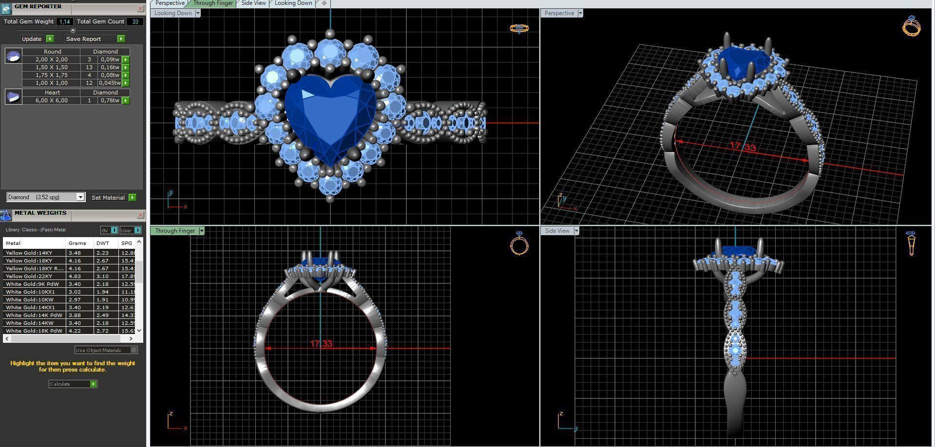 diamonds rings with Halo Round 3D print model_41