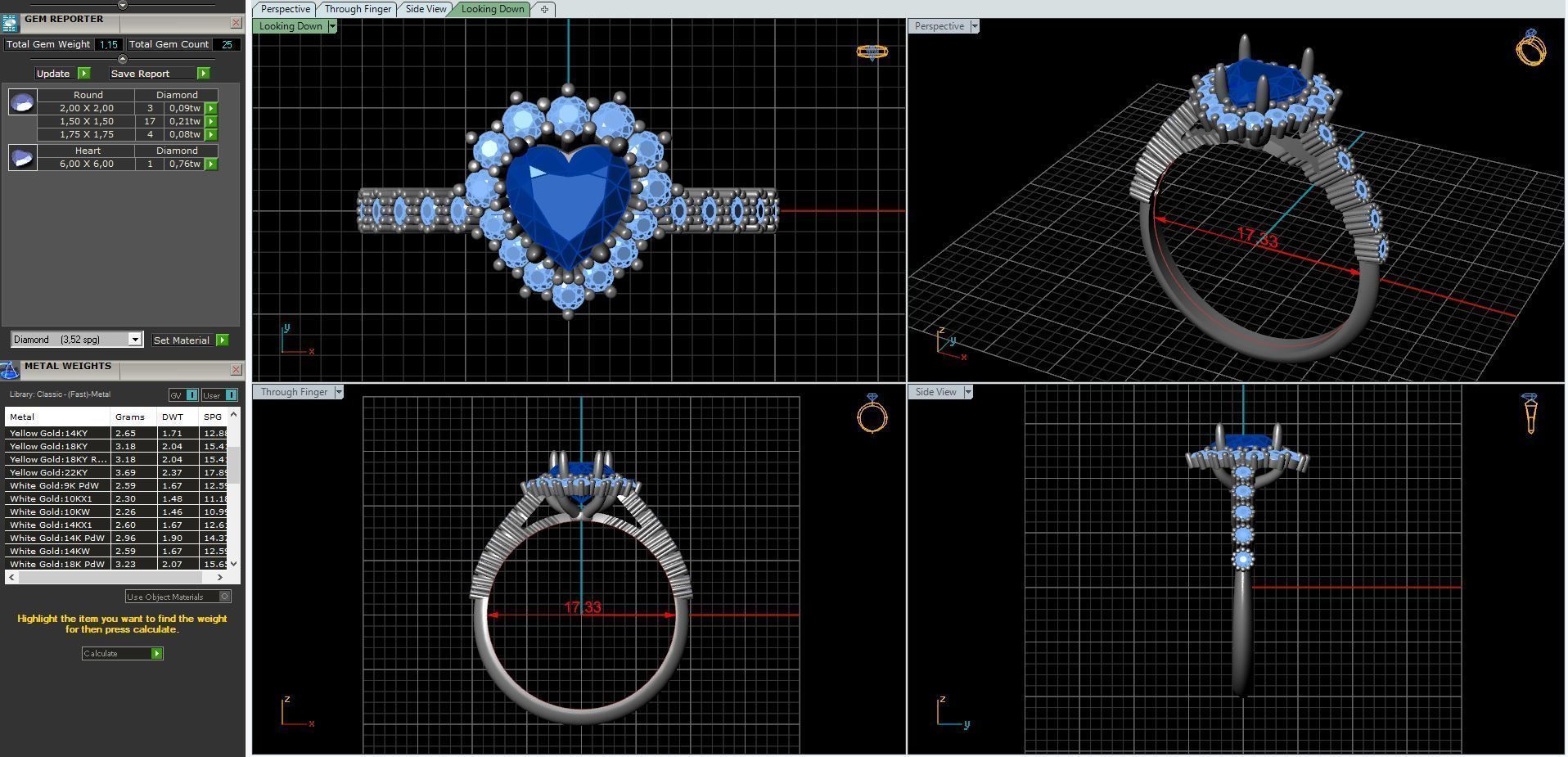 diamonds rings with Halo Round 3D print model_102