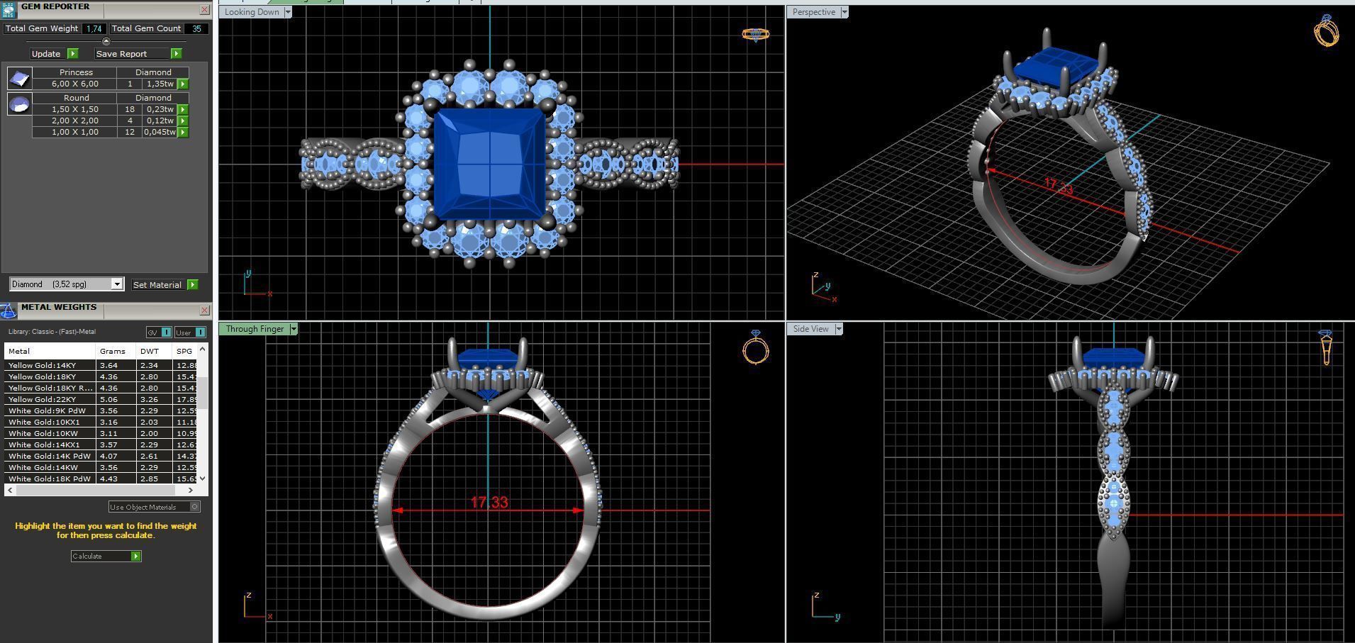 diamonds rings with Halo Round 3D print model_56
