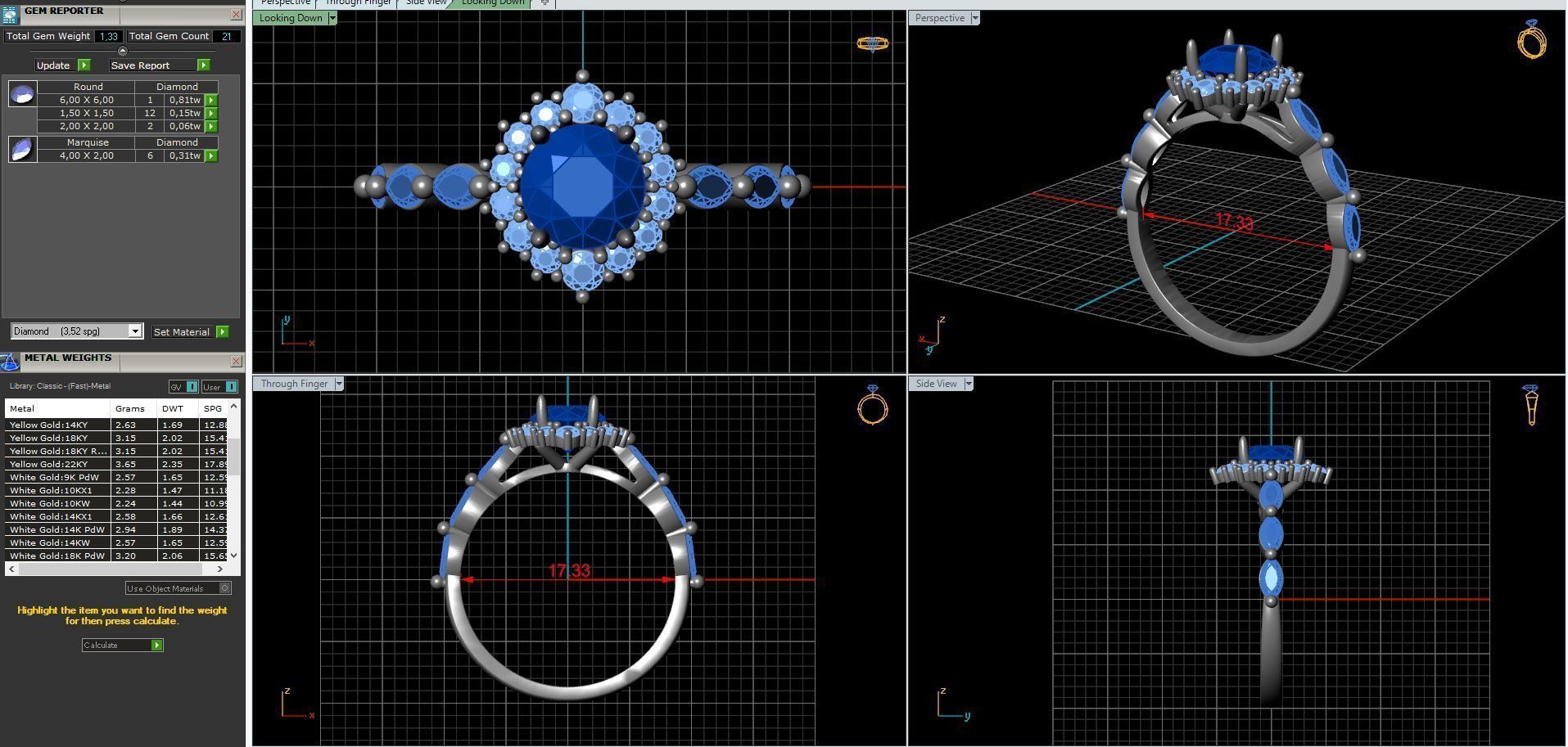 diamonds rings with Halo Round 3D print model_88