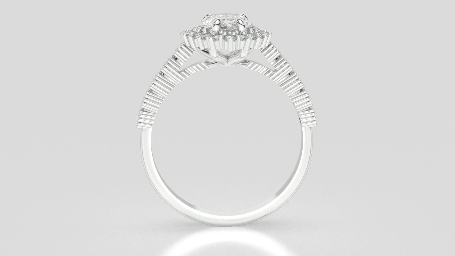 diamonds rings with Halo Round 3D print model_111